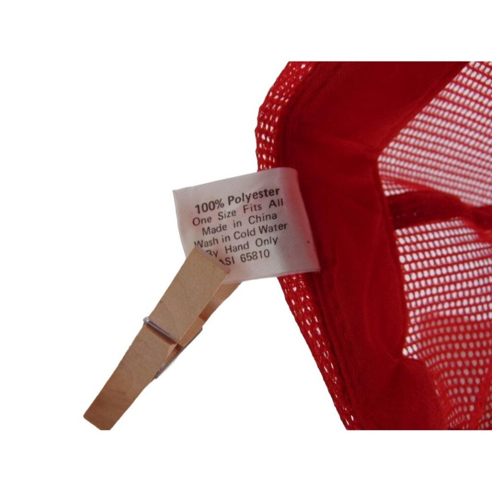 Vintage 80s K Studio Pocket Cap Trucker Hat Pilot Red Snapback Mesh Foam NOS New - Picture 10 of 13